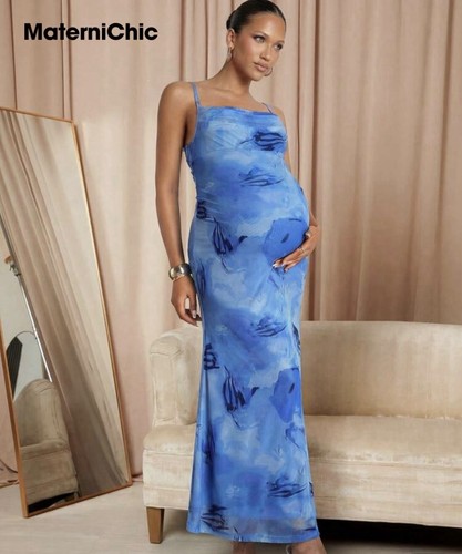 Blue maternity dress - blue,
