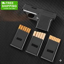 🔥 Turbo Power! New Pistol-Design Lighter & Case. Butane Jet Flame Windproof