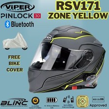 VIPER RSV171 BLINC BLUETOOTH FLIP FRONT MOTORBIKE MOTORCYCLE HELMET WITH PINLOCK