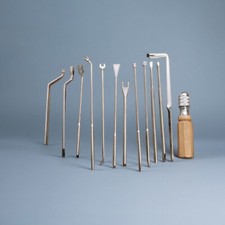 Lot of 13 Piano Tuning & Repair Tools w/Wood Handle - For Grand Piano