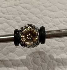 Trollbeads Flowers Silver And 18K Gold Two-tone Bead, Retired