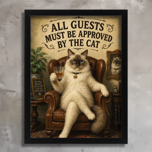 Funny ragdoll cat wall art - ragdoll,
