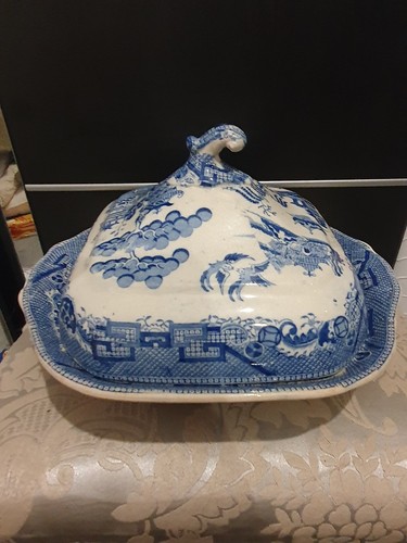 Vintage blue white willow - vintage, blue&white