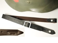 CHINSTRAP GERMAN WW2 HELMET "ARTHUR HENNIG.DHOPN 1940" brown leather,...