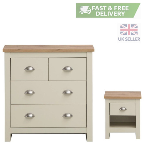 Cream bedroom set oak 2 - set,