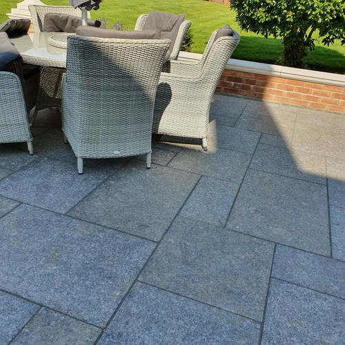 Ash black granite paving - black,