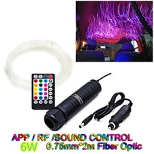 LED Fiber Optic Car Light DC12V 6W RGB Car Roof Star Lights RF Remote Control