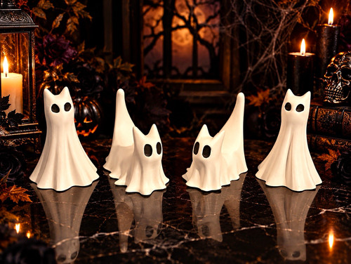 Halloween ghost cat - ghost, figurines