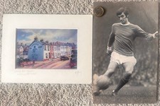 Manchester United George Best Signed Magazine Picture & Postcard Size Mural