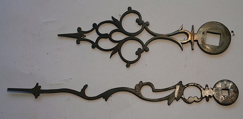 Pair steel longcase clock - pair,