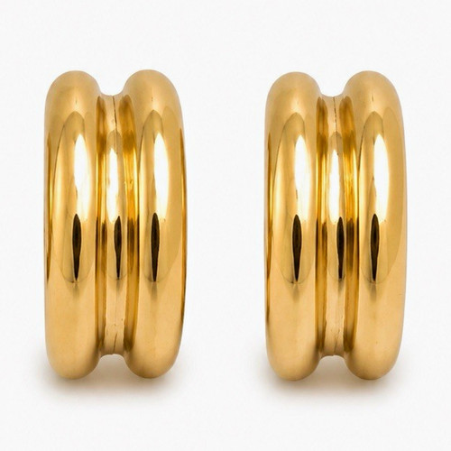 Gold tone chunky hoop - chunky,