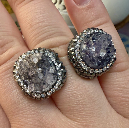 Vintage raw amethyst ring - raw,