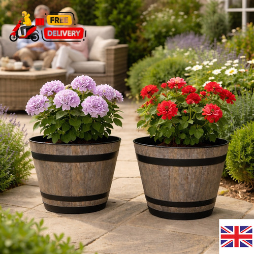2pc plastic whiskey barrel - 2pc,