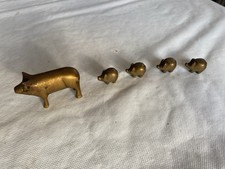 Vintage Brass Pig Family ~