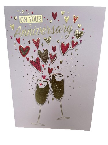 Open wedding anniversary card - open,