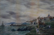 FISHING PORTS SCOTTISH HIGHLANDS PAIR WATERCOLOURS JOHN HAMILTON GLASS c1880