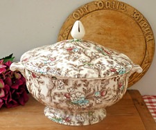 Large Serving Soup Tureen Ridgway Tapestry Chintz Vintage