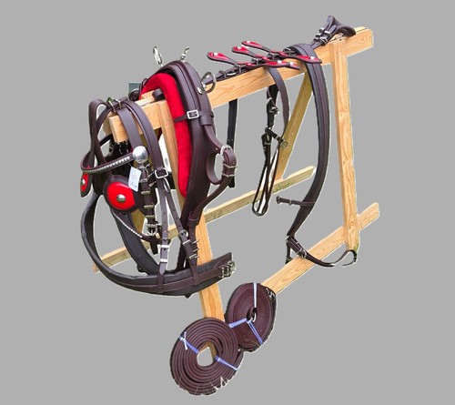 Leather tiedown driving cart - leather,