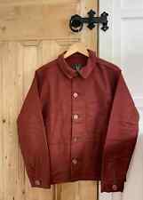 Made In England Moleskin 100% Cotton Chore French Workwear Jacket - Rust Brown