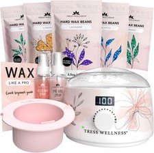 Tress Wellness Waxing Kit for Brazilian wax +Wax Warmer + Easy to use