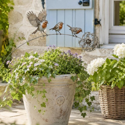 Robin garden stake decor - garden, with