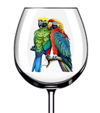 12x Parrot Valentines Day Colourful Wine Glass Bottle Vinyl Sticker Decal a6245