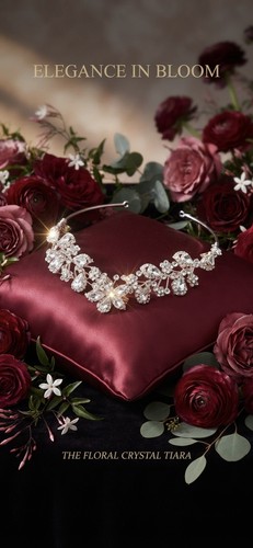 Tiara silver exquisite floral - tiara,