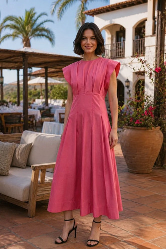 Zara pink midi dress size - pink,