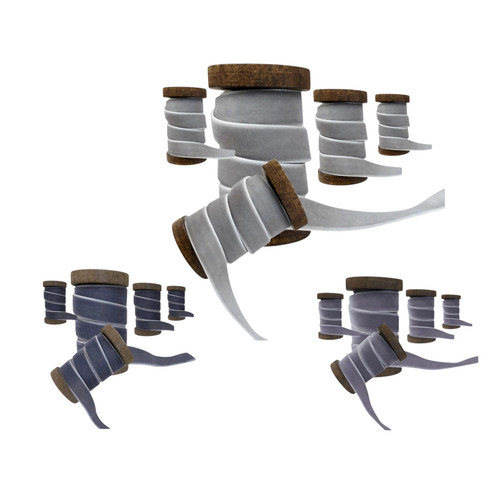 Luxury velvet ribbon - grey, –