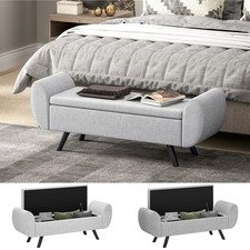 Storage Ottoman with Armrest