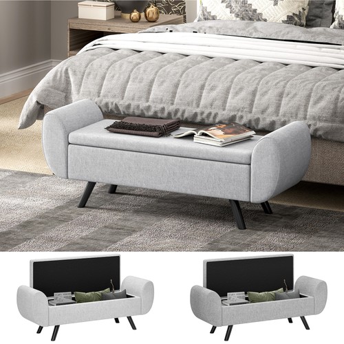 Storage ottoman with armrest - storage,