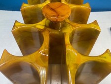 BEAUTIFULLY MARBLED  RARE  COLOR -BAKELITE POKER CHIP HOLDER / LOOK  AT  VIDEO