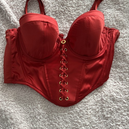 Red silky corset size 36d - corset,