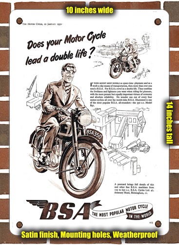 Metal sign 1952 - 1952, bsa