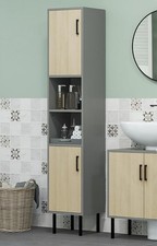 Tall Bathroom Cabinet Slim High Cupboard Storage Unit Shelving Tallboy