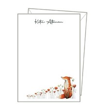Personalised name FOX NOTEPAPER - A6 A5 A4 writing paper, 14 & envelopes, nature