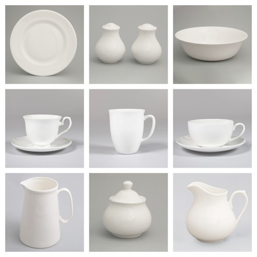 White bone china crockery