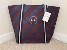 Anya Hindmarch One Standard Universal Bag Tuck Shop Claret Stripe Brand New