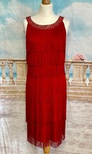 Red Fringe Flapper Dress 8 10