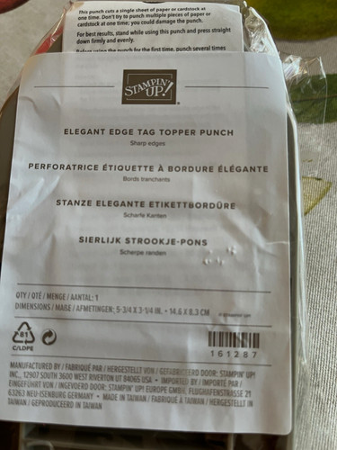 Stampin elegant edge tag - up!,