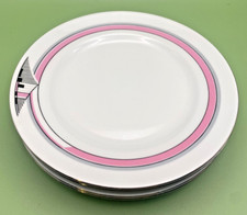 SET OF 4 - RARE Art Deco Pink Black GDR JLMENAU Henneberg German Dinner Plate