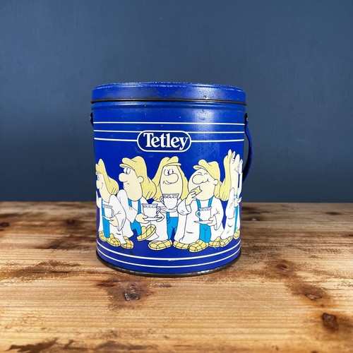 Vintage tetley tea folk tin - tetley,
