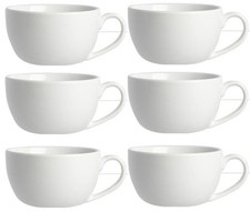 6 Large Cappuccino Cups White