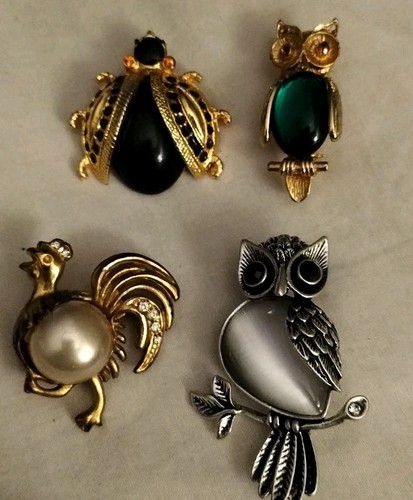 Vintage gold silver tone - 4x,