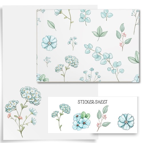 Floral letter writing set - writing,