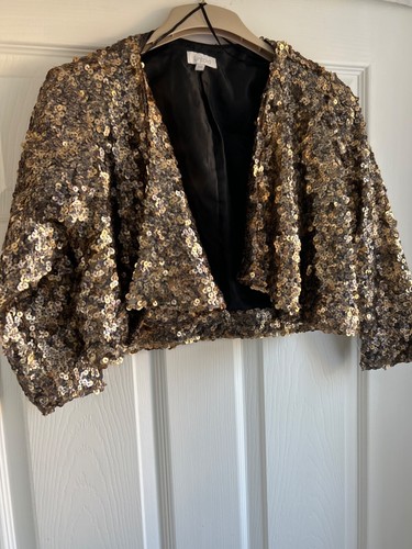 Cropped sequin jacket uk10 - cropped,