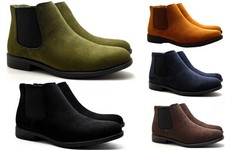 Mens Chelsea Boot Slip On Ankle Faux Suede Dealer Casual Dress Smart Shoe UK Siz