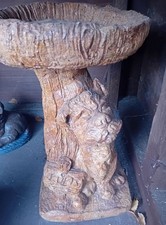 Concrete Dog Birdbath