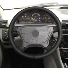 Leather Steering Wheel Cover For Mercedes C CL Class W202 C140 E-Class W210