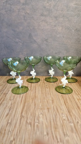 Lauscha art deco set green - set,